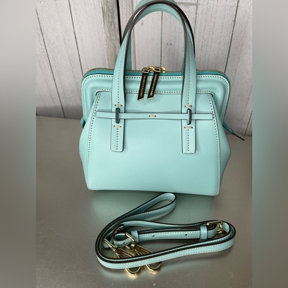 New! DOONEY BOURKE ALTO Marta Collection Robin Blue Leather Top Handle - Picture 1 of 10